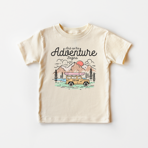 And So The Adventure Begins Toddler Shirt - Retro Announcement Kids Tee