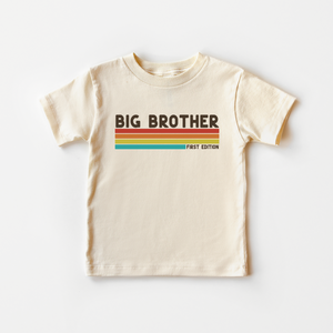 Big Brother First Edition Toddler Shirt - Retro Boys Matching Brother Rainbow Tee