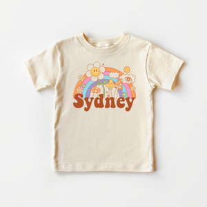Groovy Custom Name Toddler Shirt - Retro Personalized Kids Tee