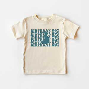 Third Birthday Boy Shirt - Vintage Three Year Old Birthday Tee