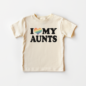 I Love My Aunts Toddler Shirt - LGBTQ+ Gay Aunts Kids Tee