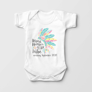 Announcement Onesie - Newest Member Of The Tribe - Personalized Baby Onesie