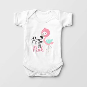 Pretty In Pink Baby Girl Onesie - Cute Flamingo Bodysuit