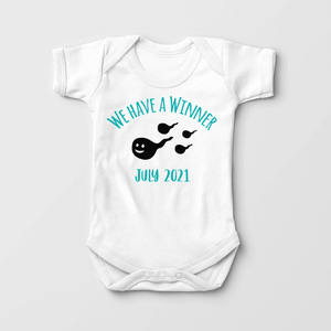 Personalized We Have a Winner Announcement Baby Onesie - Funny Pregnancy Reveal Bodysuit