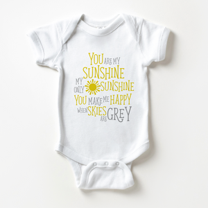 You Are My Sunshine Baby Onesie - Cute Nursery Rhyme Bodysuit