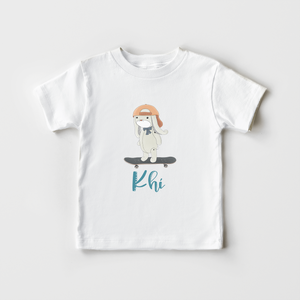 Personalized Bunny Skateboard Toddler Shirt - Cute