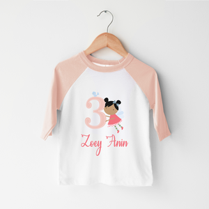 Personalized Third Birthday Fairy Toddler Shirt - Cute
