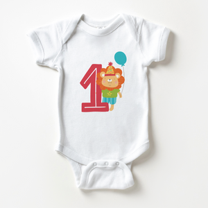 Personalized First Birthday Zoo Animals Baby Onesie - Cute