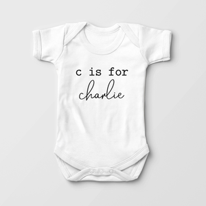 Personalized Letter Is For Name Baby Onesie