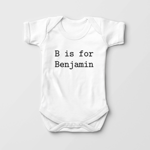 Personalized Letter Is For Name Baby Onesie - Cute