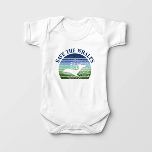 Save The Whales Baby Onesie - Cute Environmentalist Bodysuit