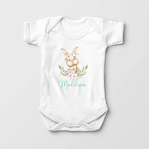 Personalized Easter Baby Girl Onesie - Easter Bunny Onesie
