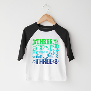 3rd Birthday Boy Shirt - Three Three Three