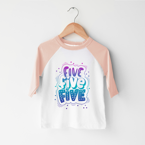 Fifth Birthday Graphic  Shirt - Five Five Five Birthday Shirt