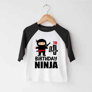 Fourth Birthday Boy Ninja - Birthday Boy Baby Onesie