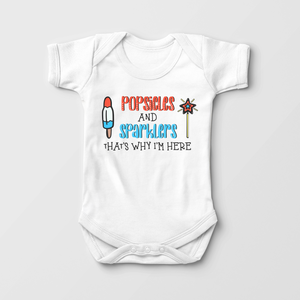 4th Of July Onesie - Popsicles And Sparklers Baby Onesie