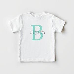 Personalized Monogrammed Name Toddler Shirt - Teal