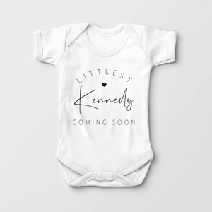 Personalized Littlest Name Coming Soon Baby Onesie - Announcement