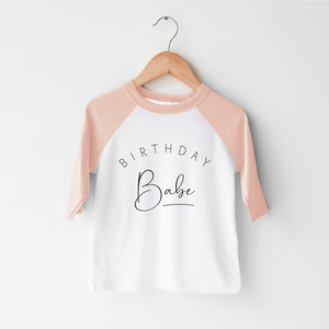 Birthday Babe - Minimalist Birthday Babe Toddler Girl Shirt