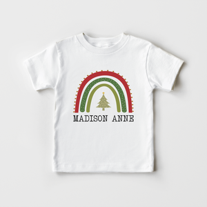 Personalized Christmas Rainbow Toddler Shirt - Cute