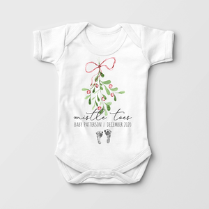 Personalized Mistletoes Pregnancy Announcement Baby Onesie