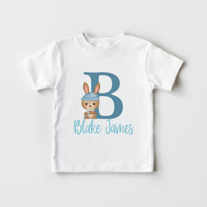 Personalized Bunny Boys Toddler Shirt - Cute Name Kids Shirt