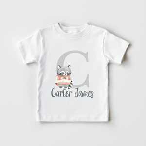 Personalized Raccoon Boys Toddler Shirt - Cute Name Kids Shirt