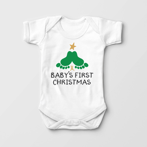 First Christmas Baby Onesie - Baby's First Christmas Bodysuit