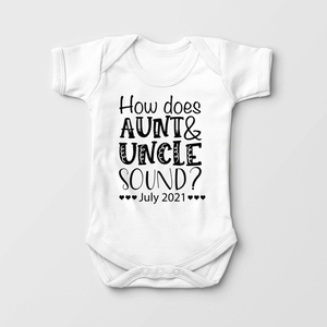 Personalized Aunt And Uncle Announcement Baby Onesie
