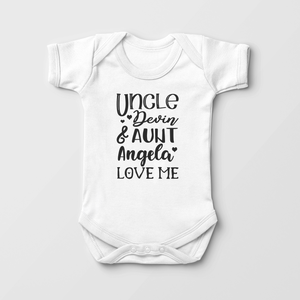 Personalized Aunt And Uncle Baby Onesie - Cute