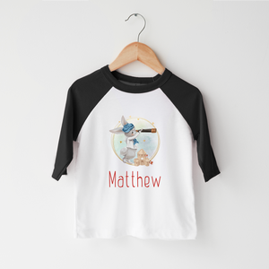Personalized Nautical Bunny Boys Toddler Shirt - Cute