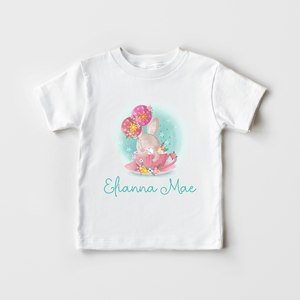 Personalized Bunny Teacup Girls Toddler Shirt - Cute