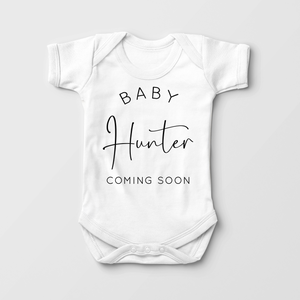 Personalized Baby Name Coming Soon Baby Onesie - Announcement