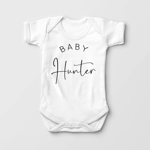 Personalized Baby Name Baby Onesie - Minimalist Announcement Bodysuit