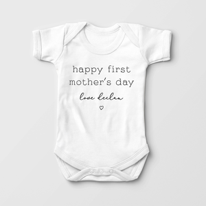 Personalized First Mothers Day Baby Onesie - Minimalist