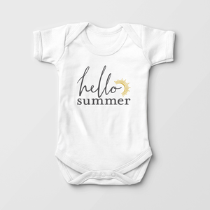 Hello Summer Baby Onesie - Cute Sunshine Bodysuit