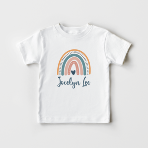 Personalized Teal Rainbow Girls Kids Shirt - Cute Custom Rainbow Toddler Girl Shirt