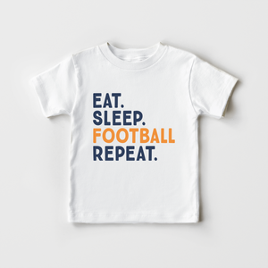 Eat Sleep Football Repeat Kids Shirt - Cute Football Toddler Shirt