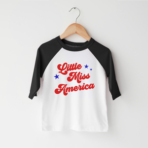 Little Miss America Kids Shirt - Cute Fourth Of July Toddler Girl Shirt