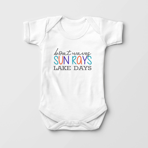 Boat Waves Lake Days Baby Onesie - Cute Summer Bodysuit