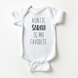 Auntie Is My Favorite Baby Onesie - Personalized Name Aunt Bodysuit