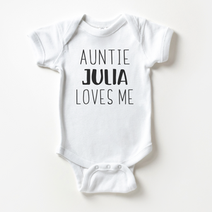Auntie Loves Me Baby Onesie - Cute Personalized Aunt Bodysuit