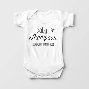 Pregnancy Announcement Baby Onesie - Cute Personalized Pregnancy Reveal Bodysuit