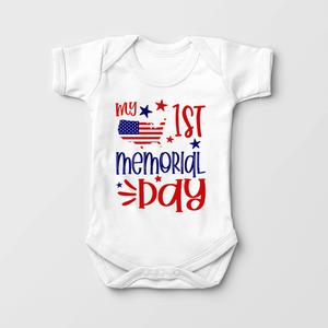 First Memorial Day Baby Onesie - Cute Patriotic Bodysuit