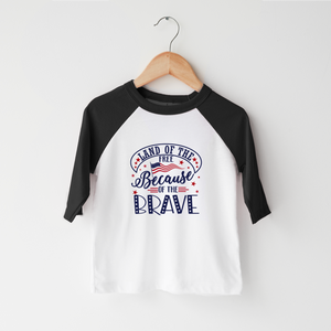 Land Of The Free Because Of The Brave Kids Shirt - Cute Memorial Day Toddler Shirt