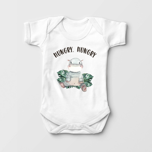 Hungry, Hungry Hippo Baby Onesie - Funny Animal Bodysuit