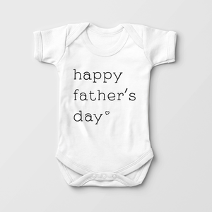 Happy Father's Day Baby Onesie - Cute Minimalist Bodysuit