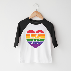 Rainbow Heart Kids Shirt - Cute Love Wins Toddler Tee - LGBT Pride