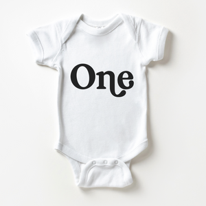 First Birthday Baby Onesie - Retro One Boy Bodysuit