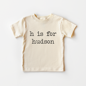 Personalized Letter Is For Name Toddler Shirt - Natural Custom Kids Tee